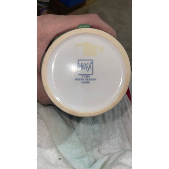 Vintage Mikasa "Merry Season" Christmas Canister Cookie Jar - Picture 4 of 7